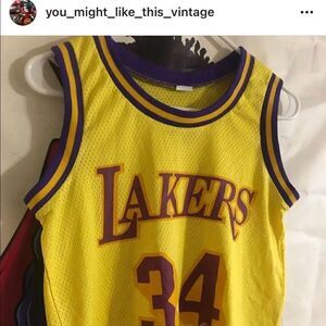 Vintage ladies la Lakers jersey Shaquille O’Neal Kobe Bryant